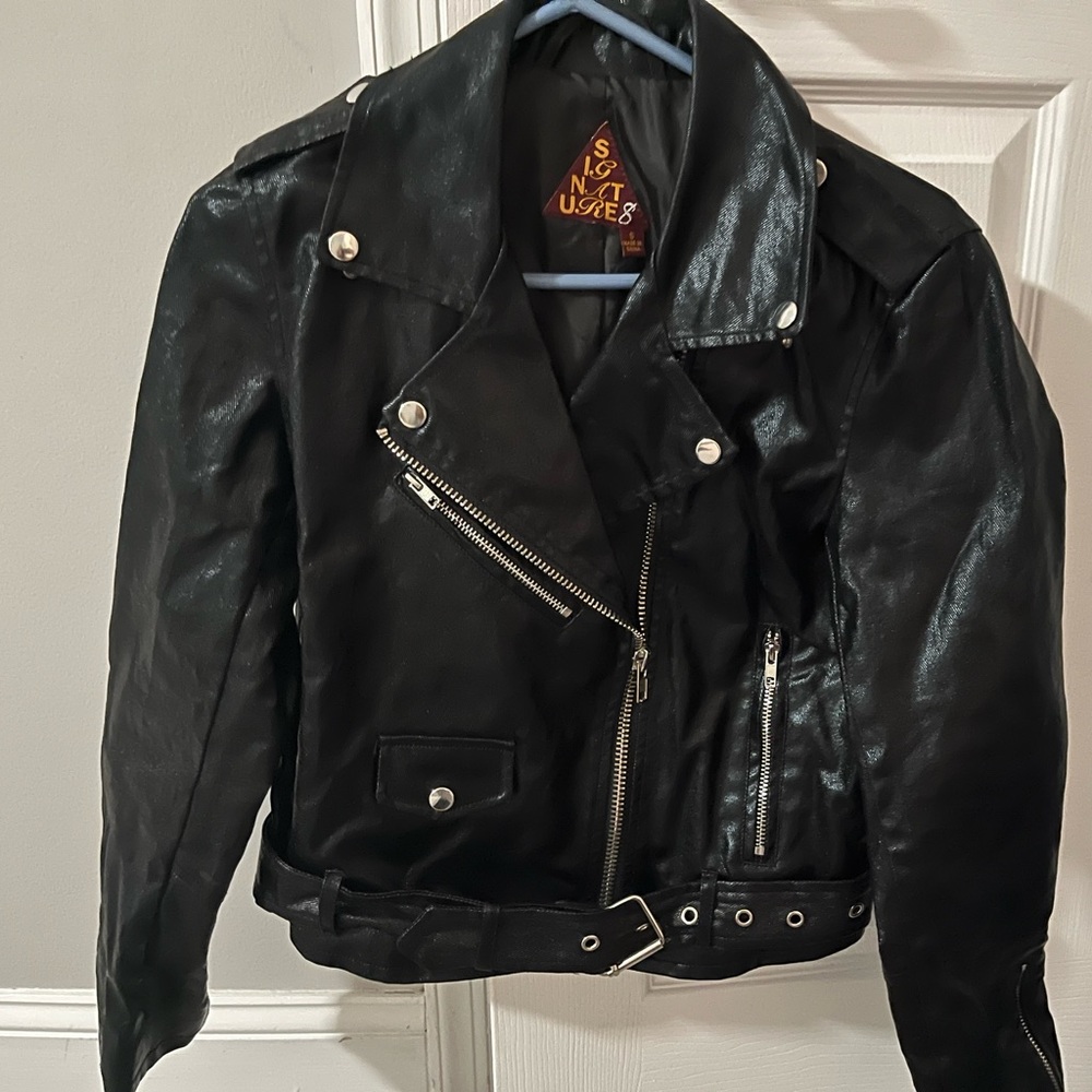 Black faux leather jacket
